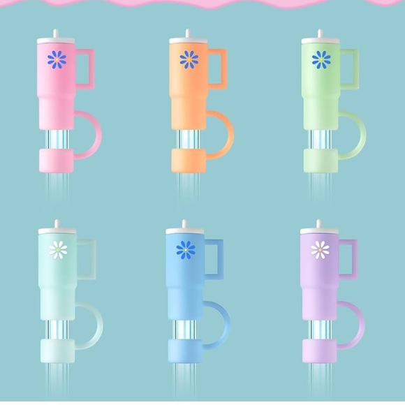 Straw Toppers - Multi Color (6 Pack) - Picture 2 of 5